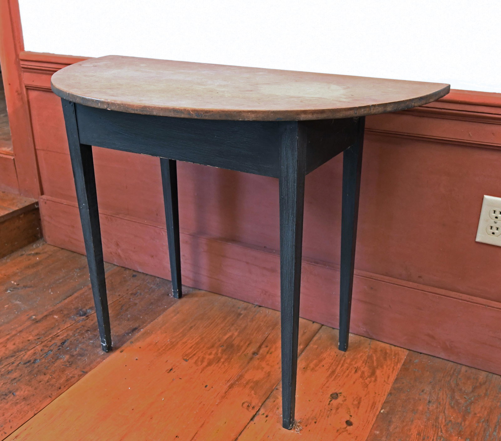 EARLY 19TH C. COUNTRY DEMI LUNE TABLE (1 of 5)