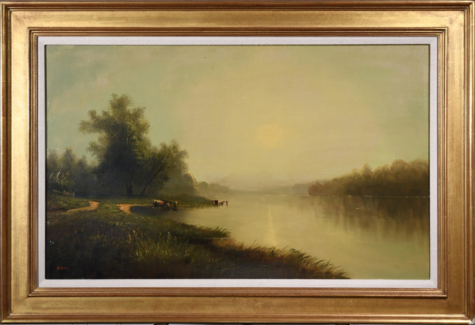19TH C. OIL ON CANVAS, D. MENDES LANDSCAPE. (1 of 5)
