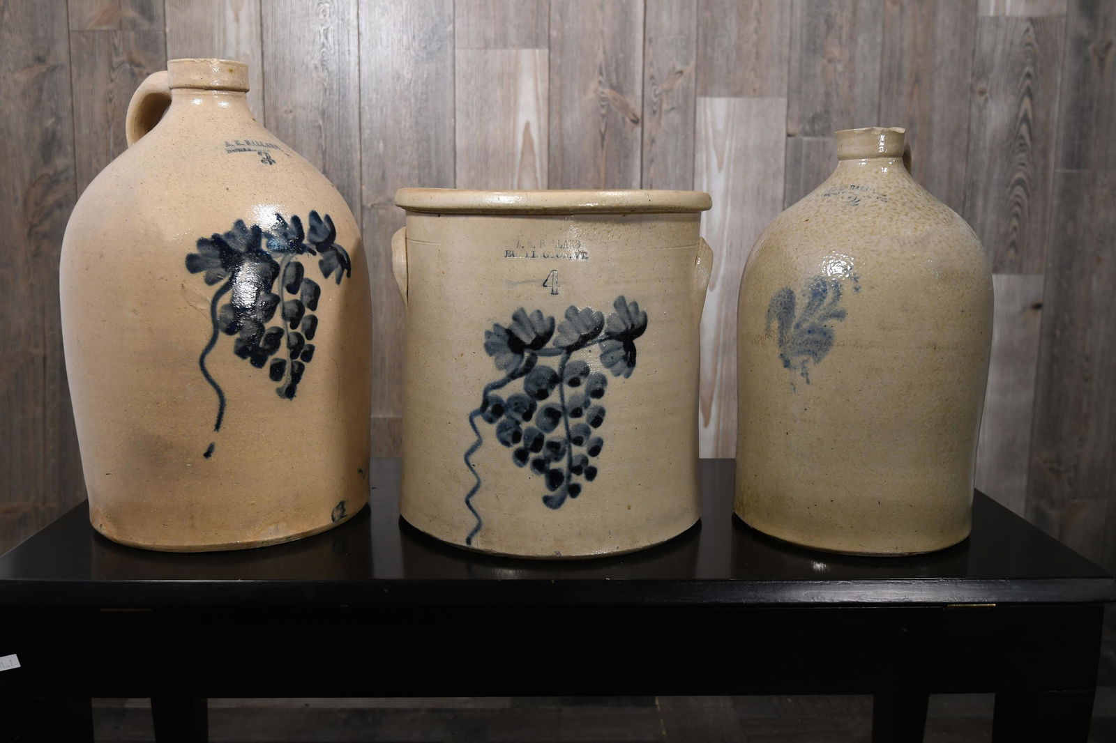 THREE STONEWARE PIECES BY A.K. BALLARD. (1 of 17)