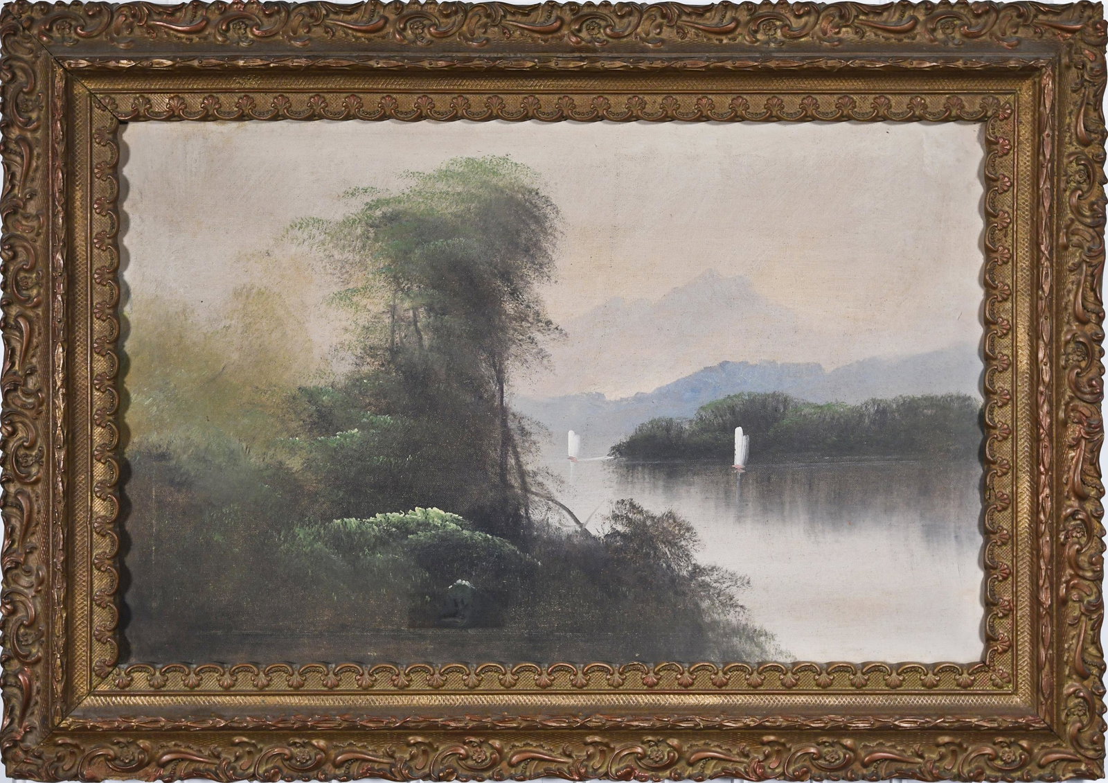 UNSIGNED HUDSON RIVER LANDSCAPE. (1 of 5)