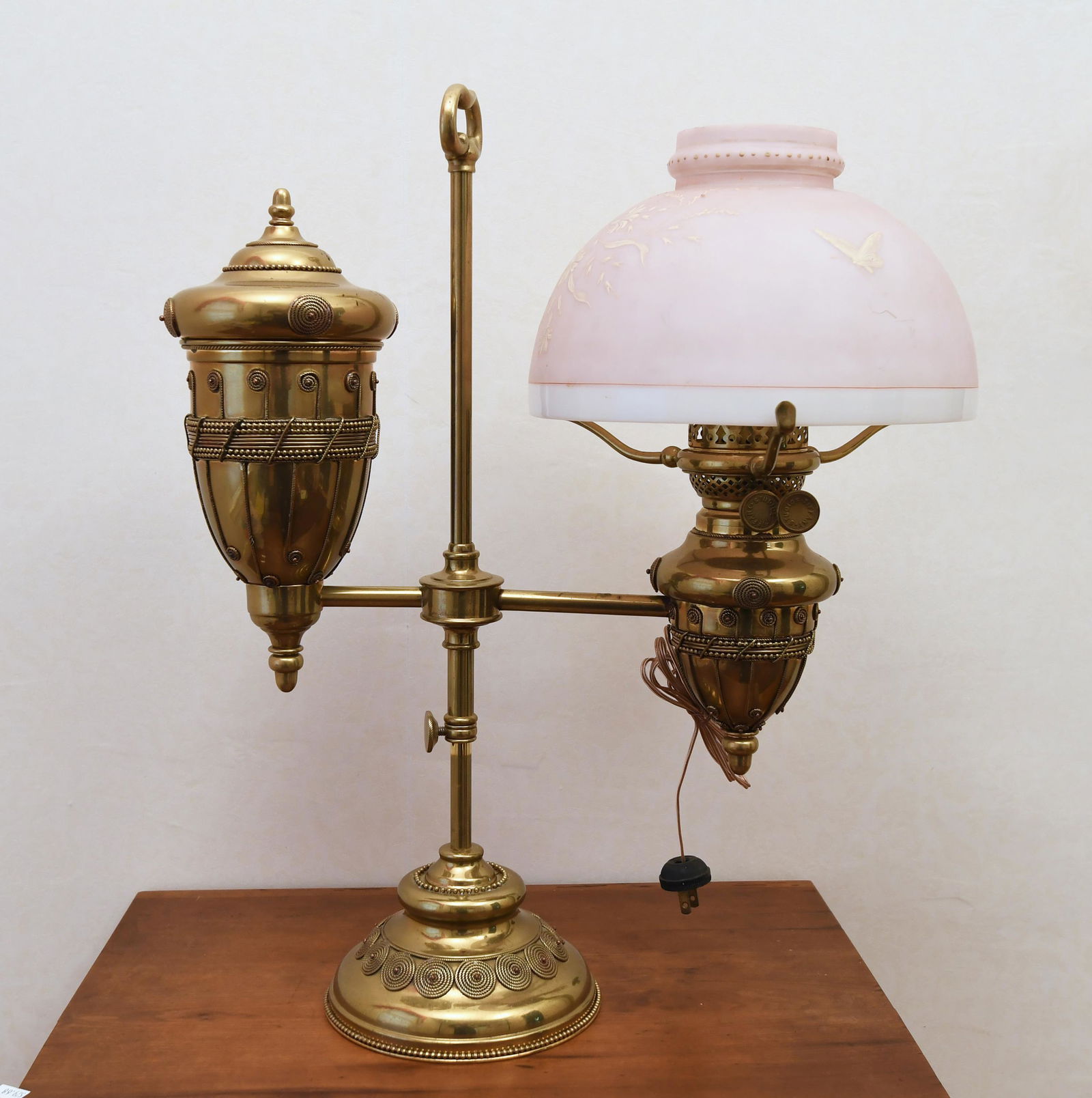 TIFFANY STUDIOS BRASS STUDENT LAMP. (1 of 8)
