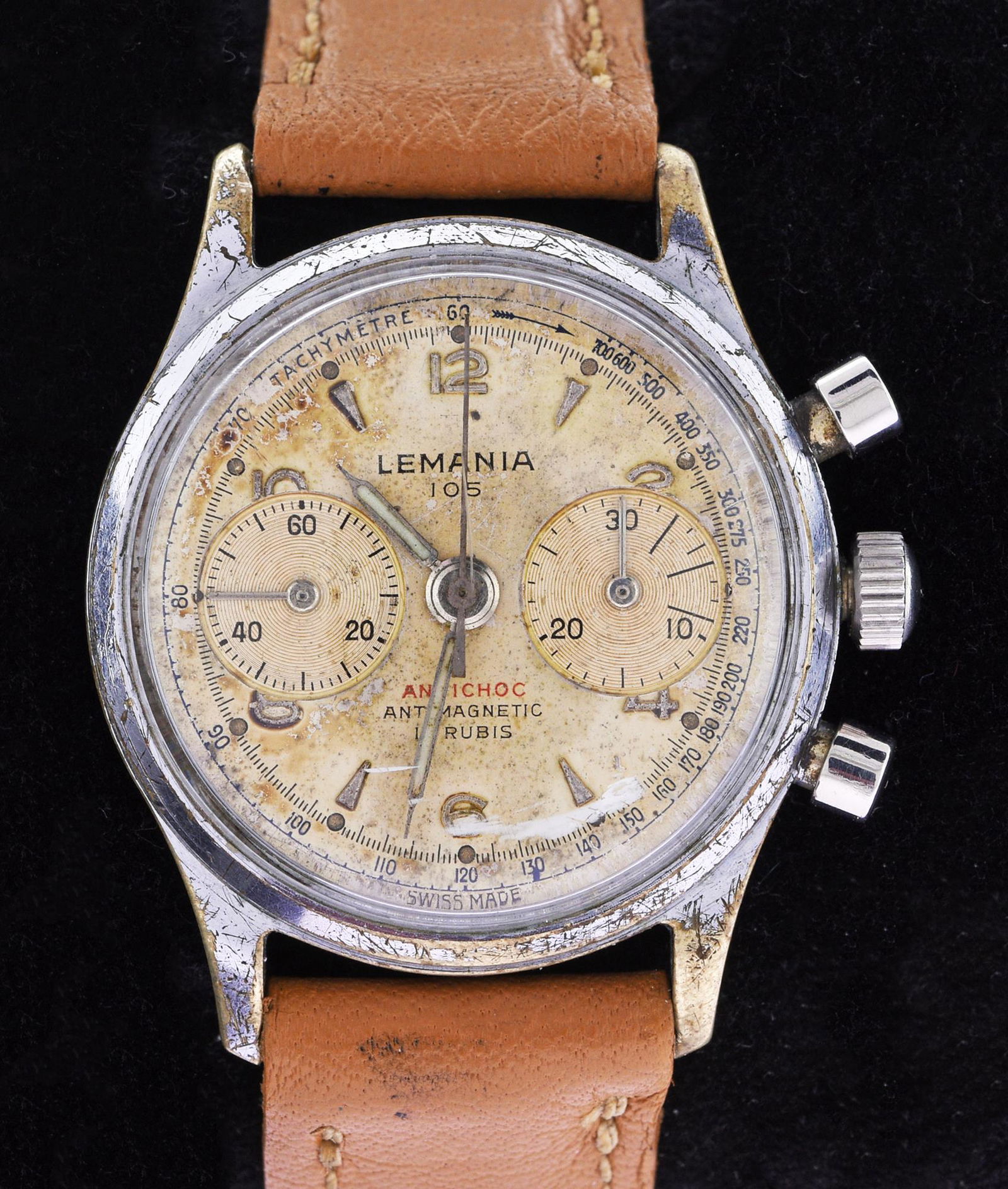 LEMANIA CHRONOGRAPH WRIST WATCH. (1 of 2)
