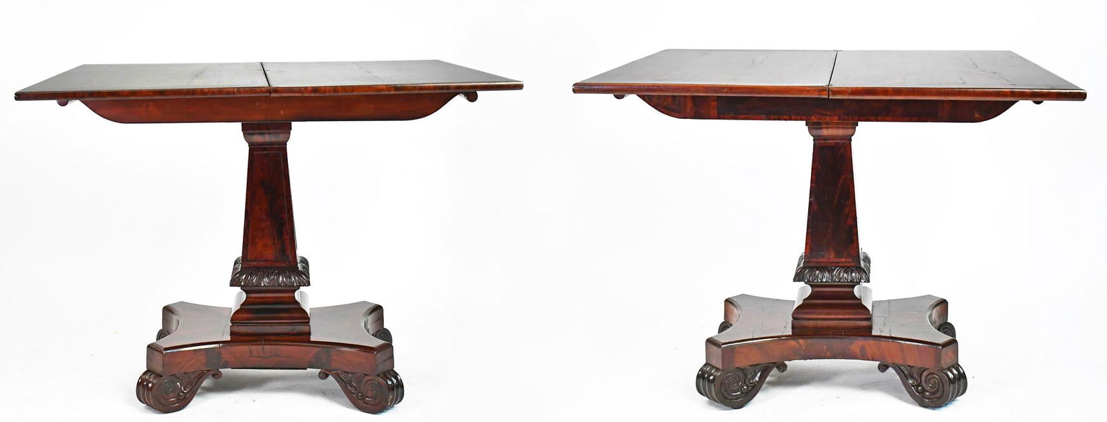 PAIR OF CLASSICAL CARD TABLES ISAAC VOSE WORK SHOP. (1 of 10)