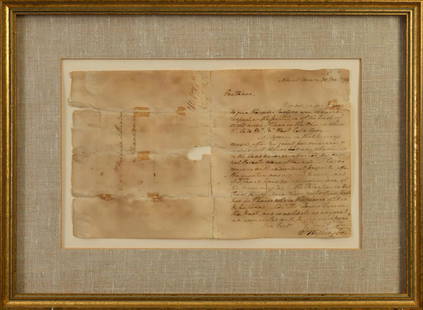 1799 GEORGE WASHINGTON HAND WRITTEN & SIGNED LETTER,: An authenticated hand written and signed letter by George Washington, written to Major Hepburn and Dundas in Alexandria. Discovered by the current owner in the book ”Our Presidents” Or 