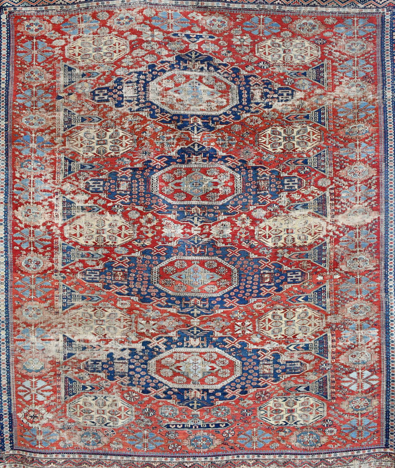ANTIQUE SUMAC ORIENTAL RUG. (1 of 8)