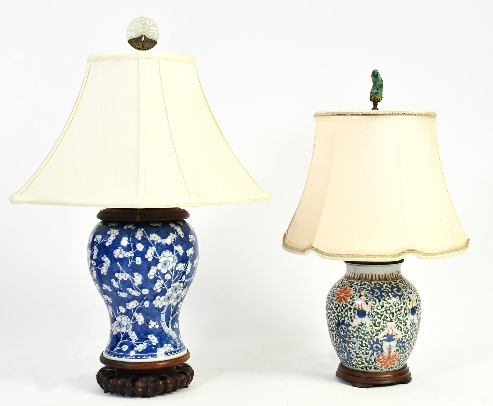 TWO 19TH C. CHINESE PORCELAIN VASES CONVERTED TO LAMPS, (1 of 9)
