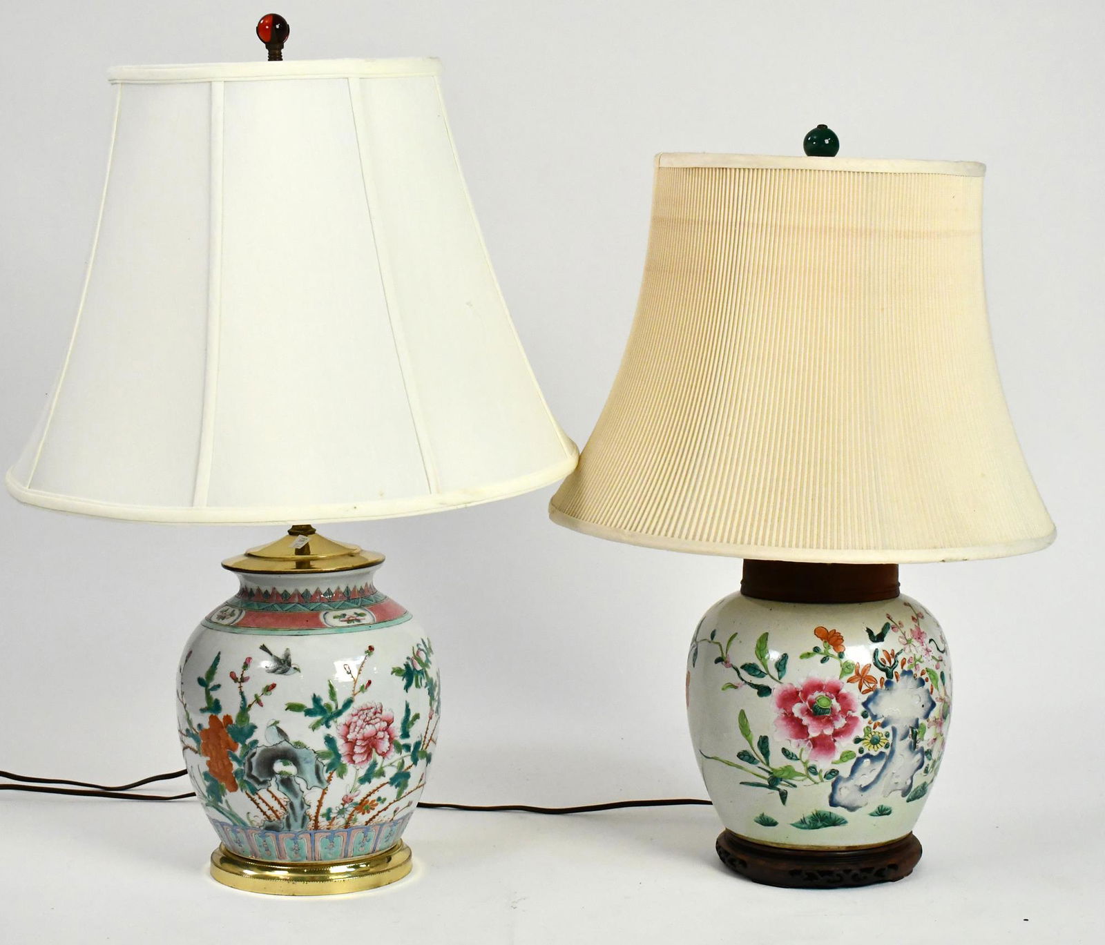 TWO 19TH C. PORCELAIN JARS CONVERTED TO LAMPS. (1 of 9)