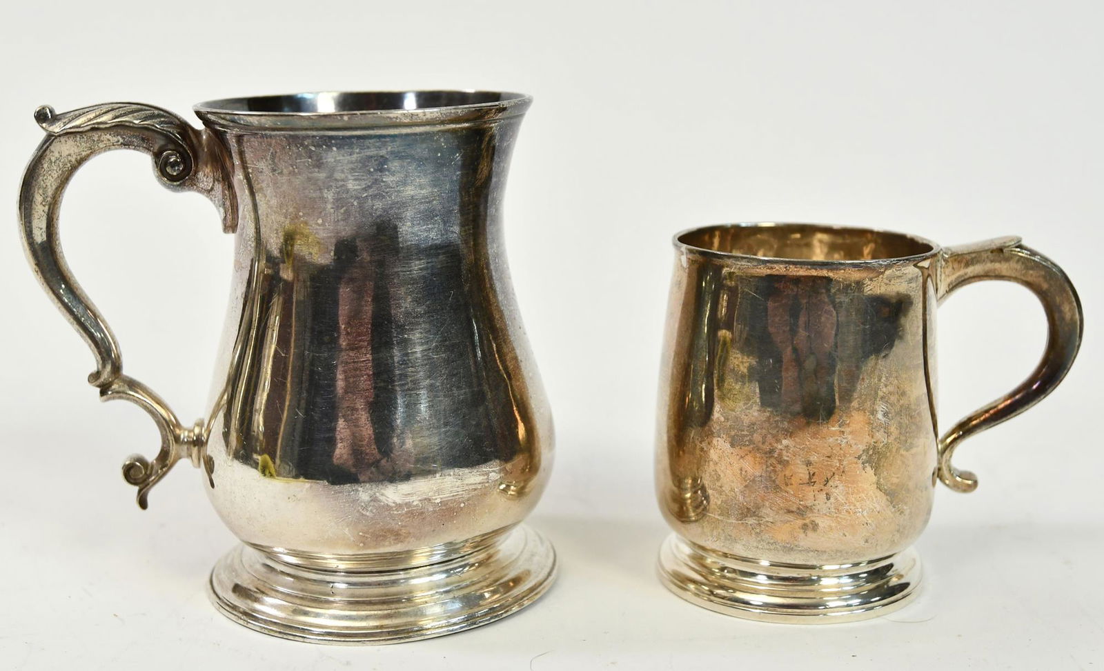 18TH C. ENGLISH SILVER CANN & MUG. (1 of 10)