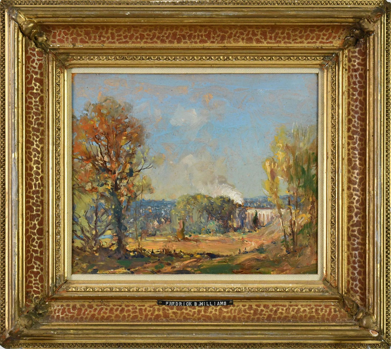 FRED BALLARD WILLIAMS OIL PAINTING, HARLEM BRIDGE 1909. (1 of 8)