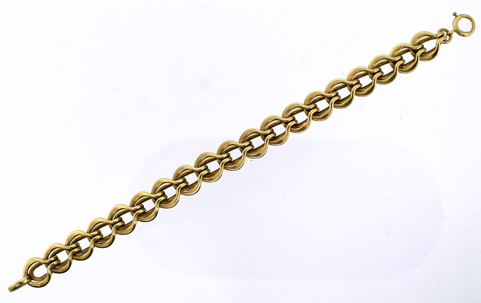 14K GOLD LINKED BRACELET. (1 of 6)