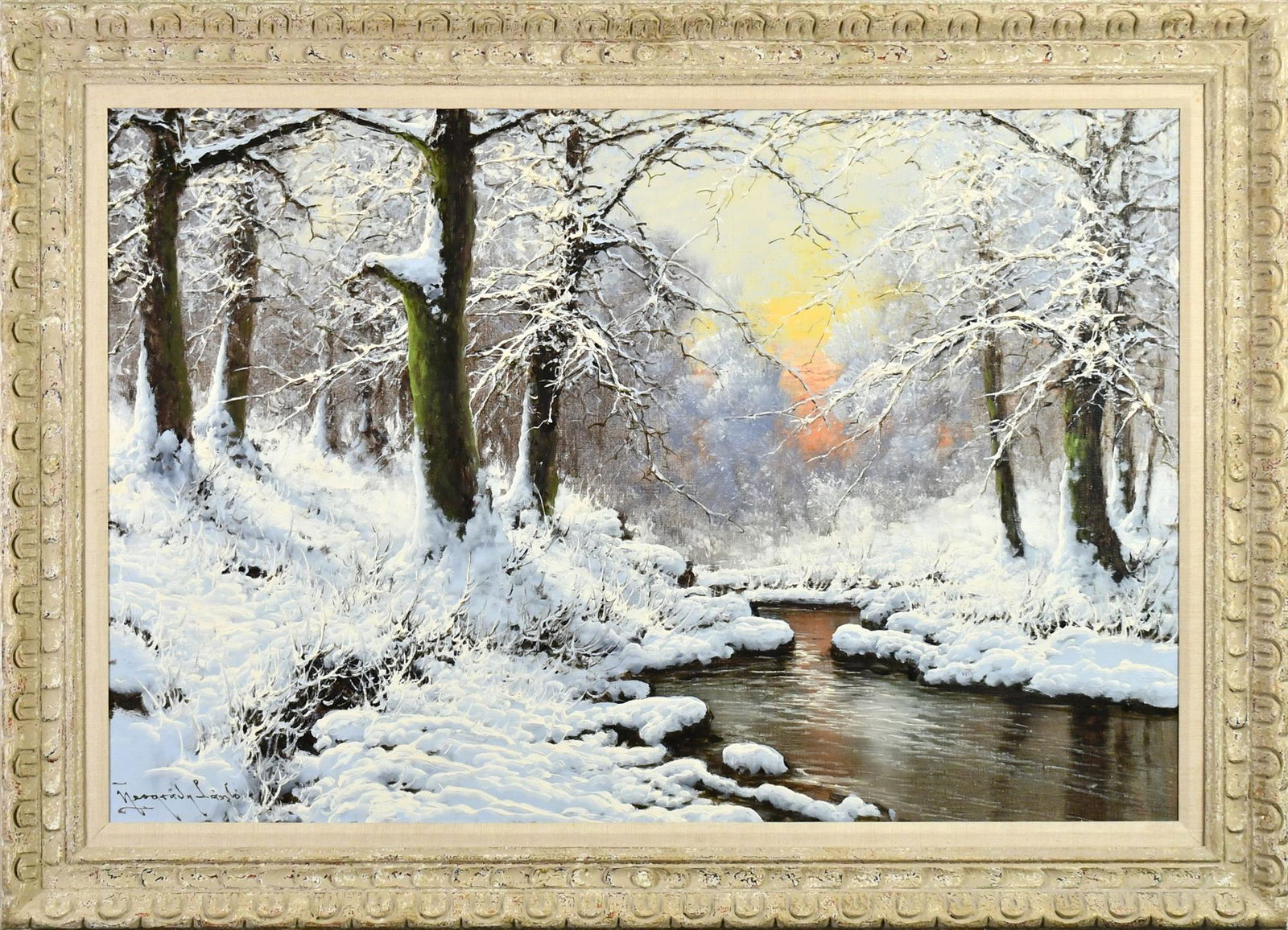 LASZLO NEOGRADY, WINTERSCENE, O/C. (1 of 5)