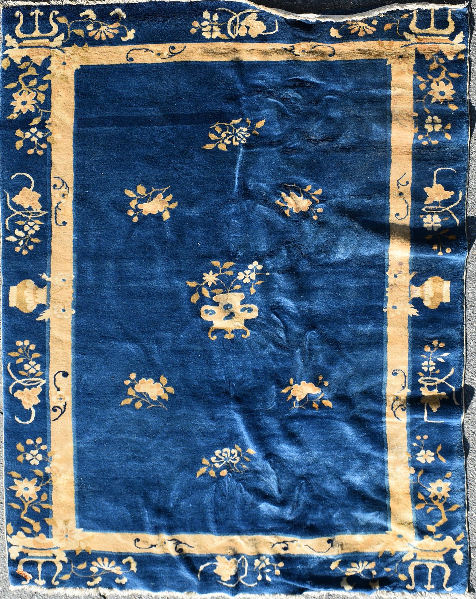 ANTIQUE ORIENTAL CHINESE SCATTER RUG (1 of 3)