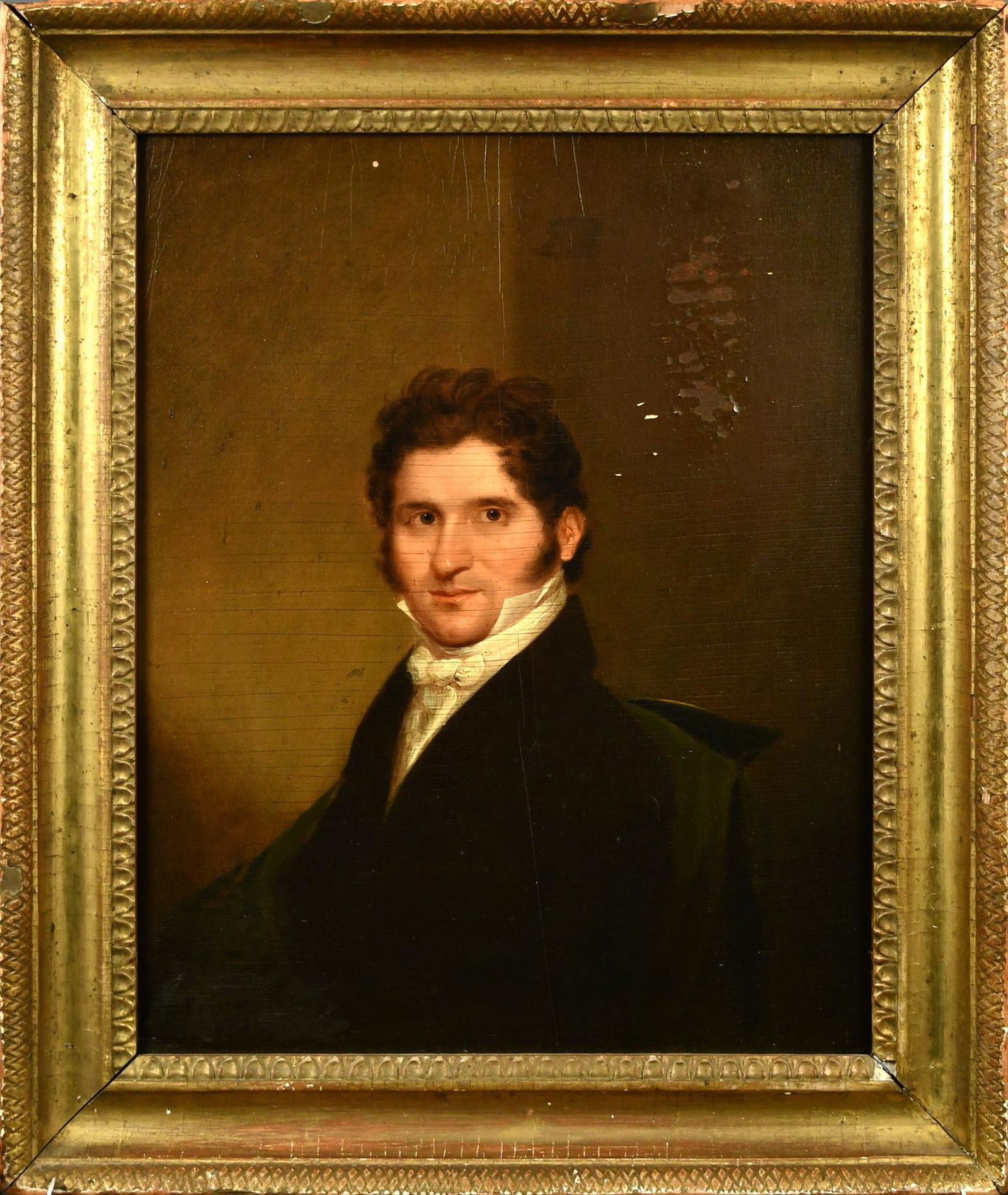 19TH C. PORTRAIT SIGNED ALVAN FISHER. (1 of 5)