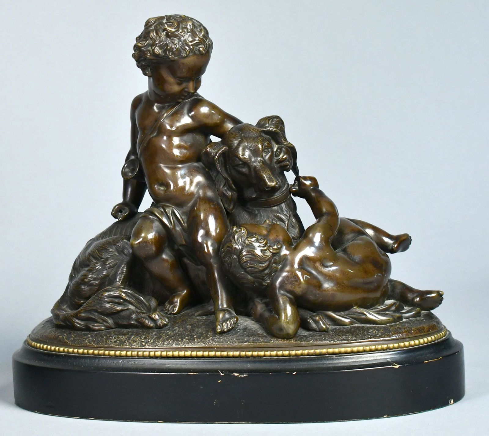 19TH C. S.D. JOLY BRONZE STATUE. (1 of 3)