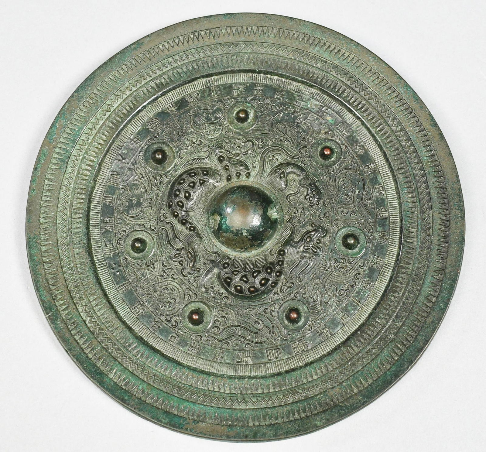 CHINESE BRONZE MIRROR, EX. WARREN COX NY COLLECTION. (1 of 5)