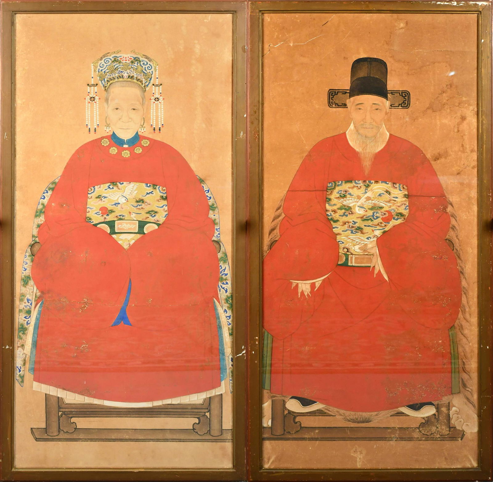 EARLY PR. OF CHINESE ANCESTRAL PORTRAITS, W/ HISTORY. (1 of 8)