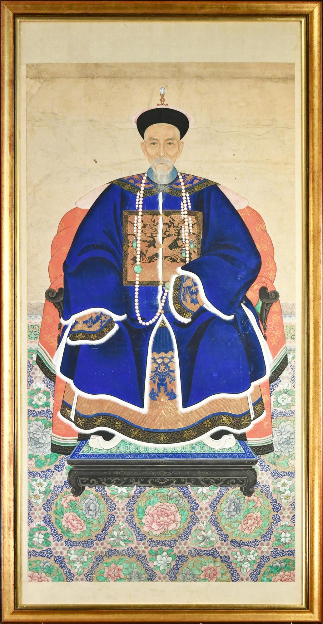 EARLY CHINESE ANCESTOR PORTRAIT PAINTING. (1 of 5)