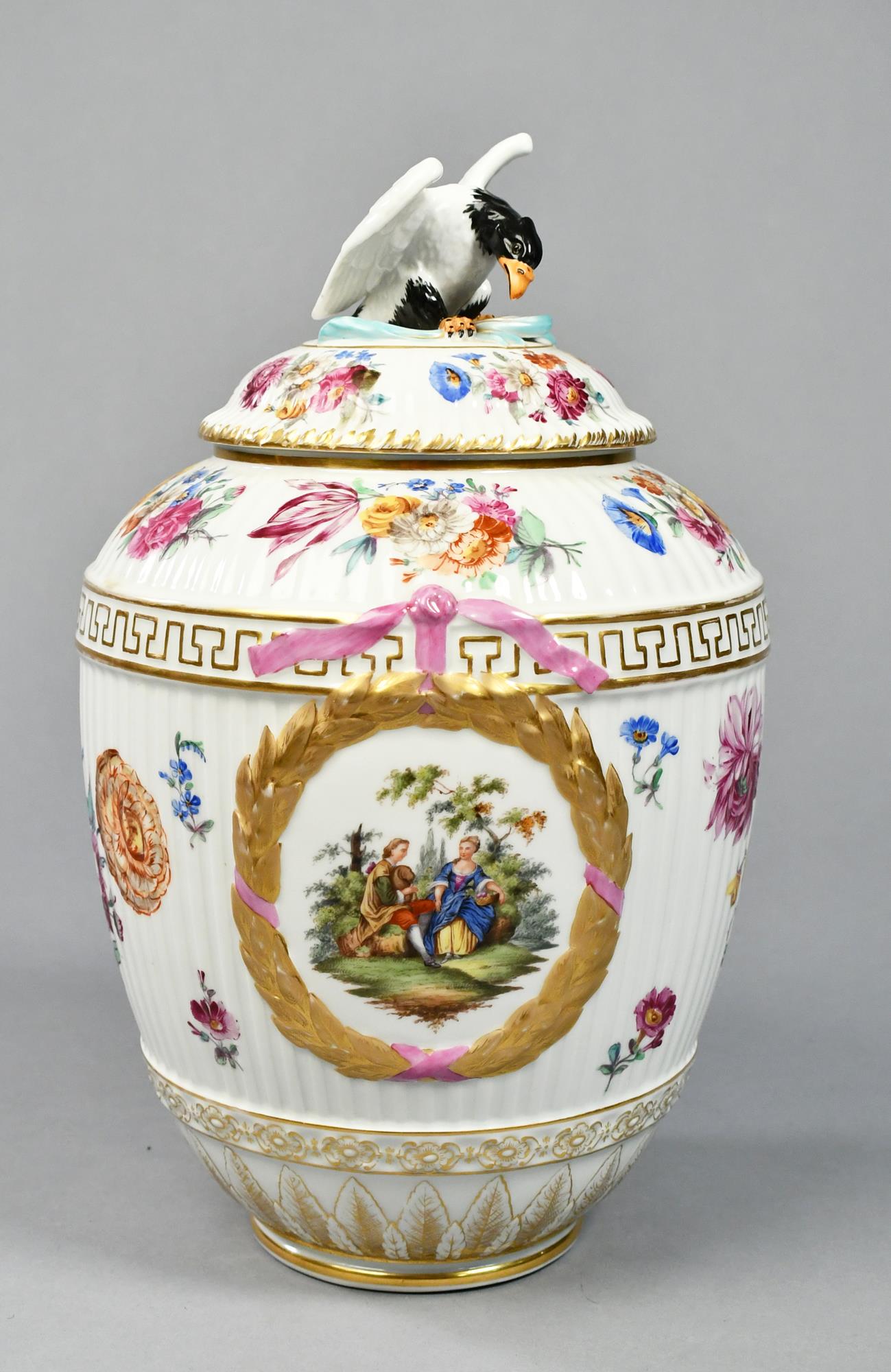 K.P.M. COVERED PORCELAIN URN. (1 of 6)