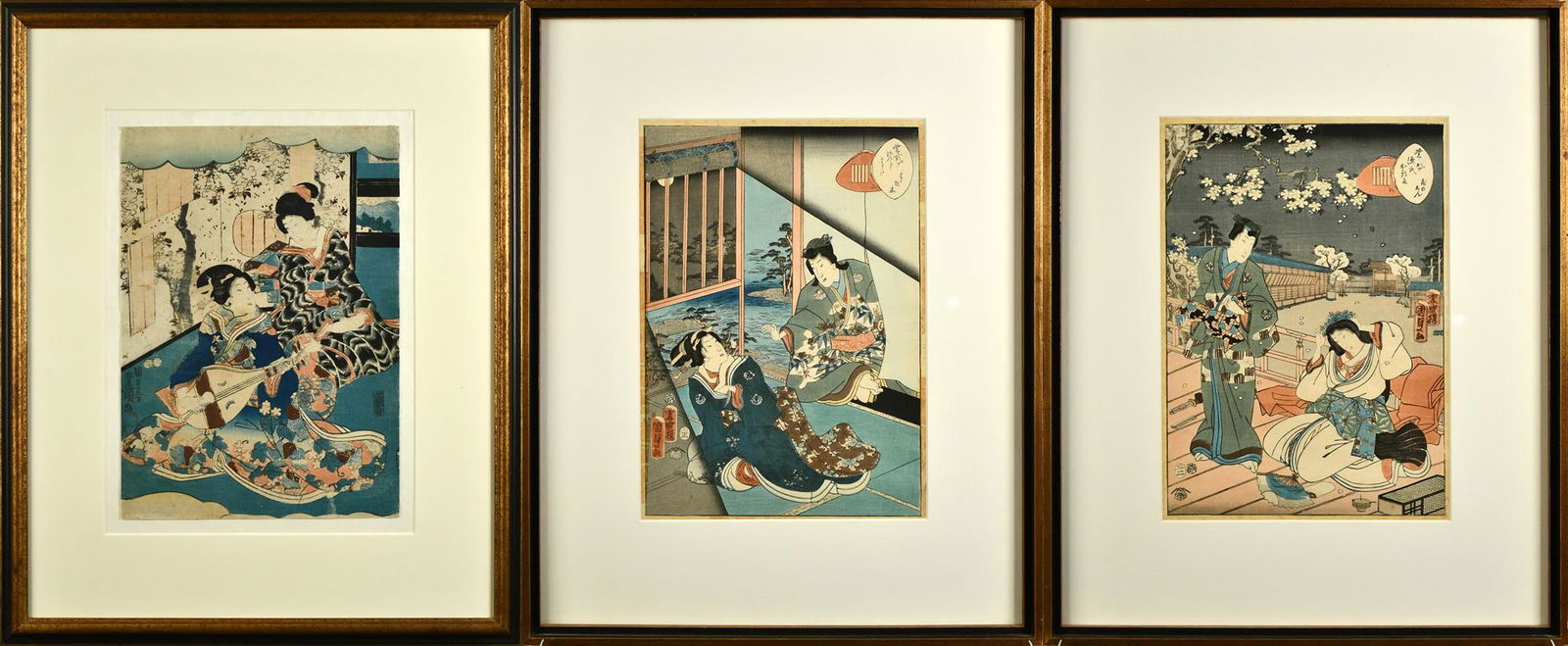 3 ANTIQUE JAPANESE WOODBLOCK PRINTS. (1 of 14)
