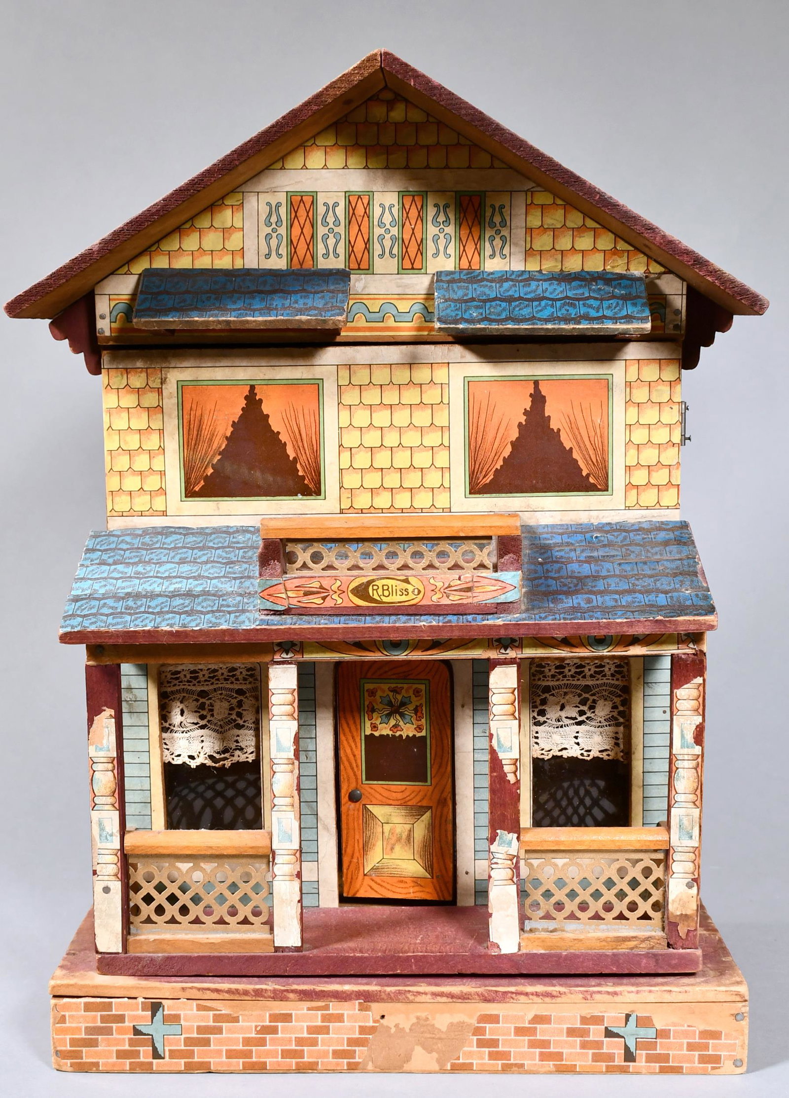 ANTIQUE TWO STORY BLISS DOLLHOUSE. (1 of 6)
