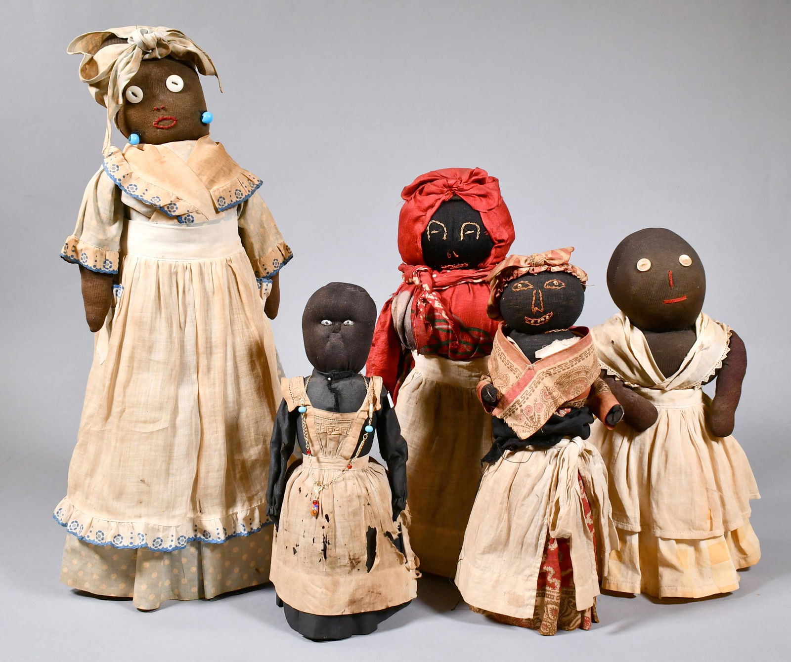 FIVE VINTAGE HANDMADE DOLLS. (1 of 15)