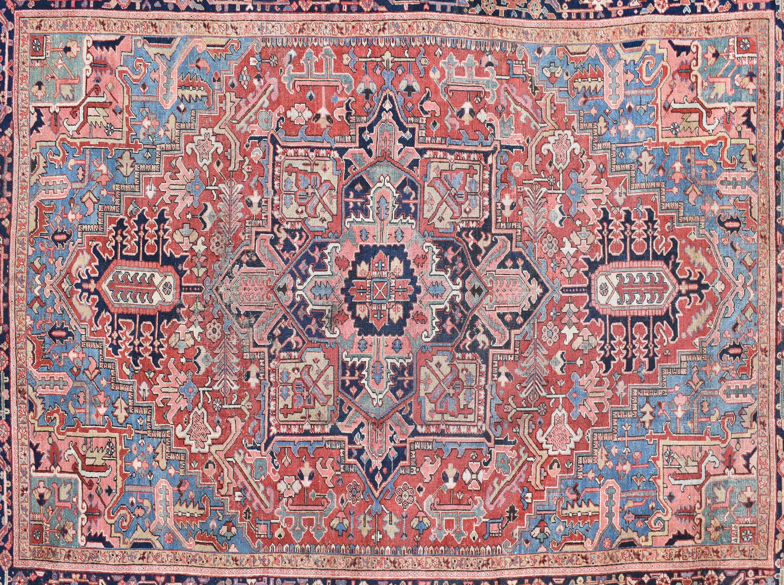 ANTIQUE ROOMSIZE ORIENTAL RUG, HERIZ. (1 of 6)