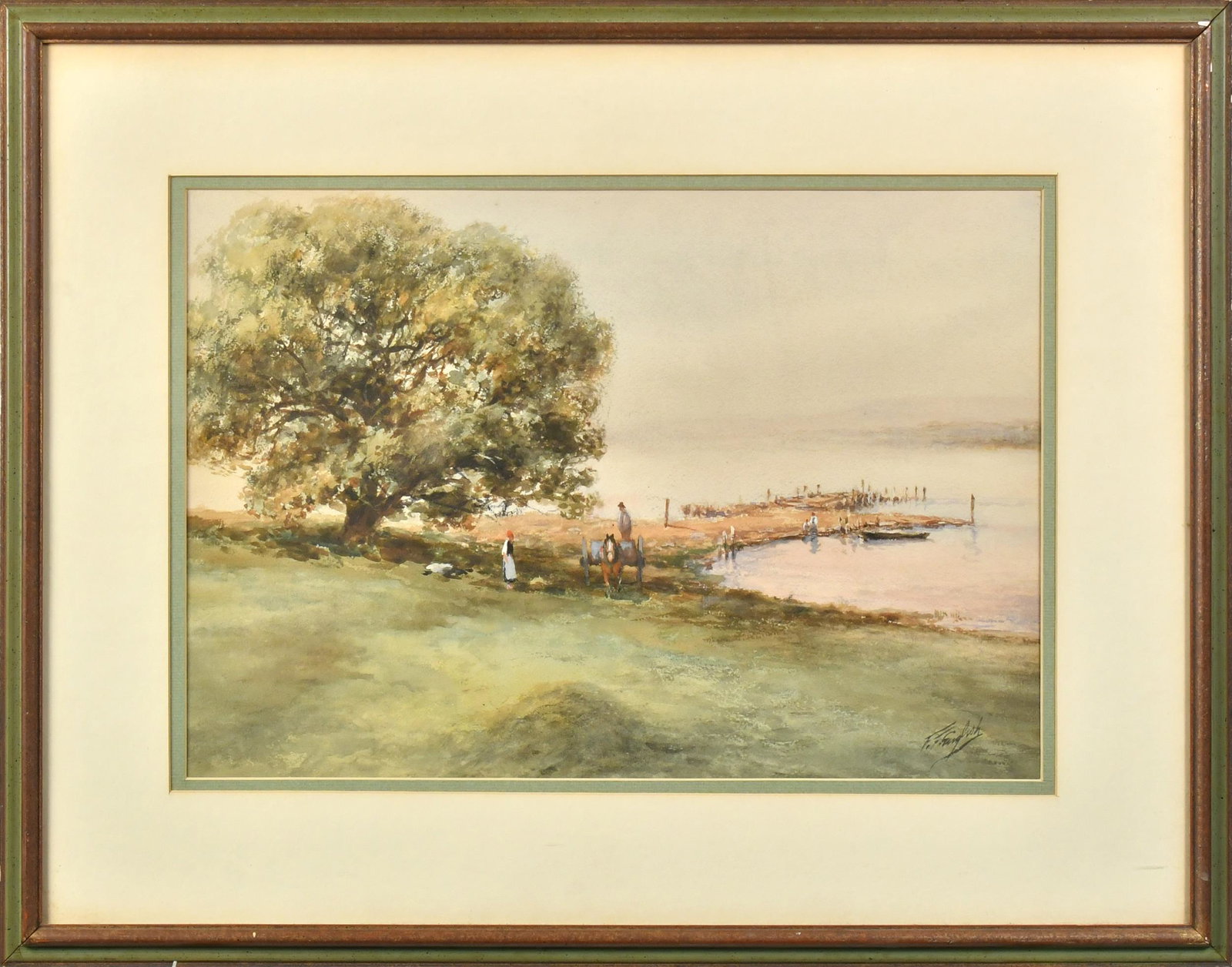 FRANK F. ENGLISH W/C, DOCKS ON RIVERS EDGE. (1 of 4)