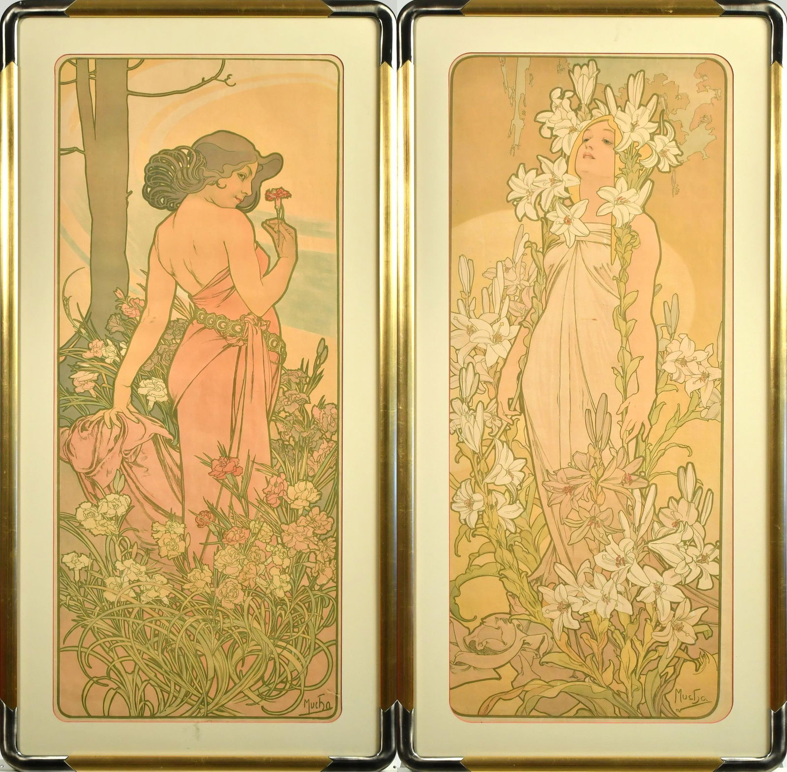 ALPHONSE MUCHA COLORED LITHOGRAPHS, CA. 1898. (1 of 9)