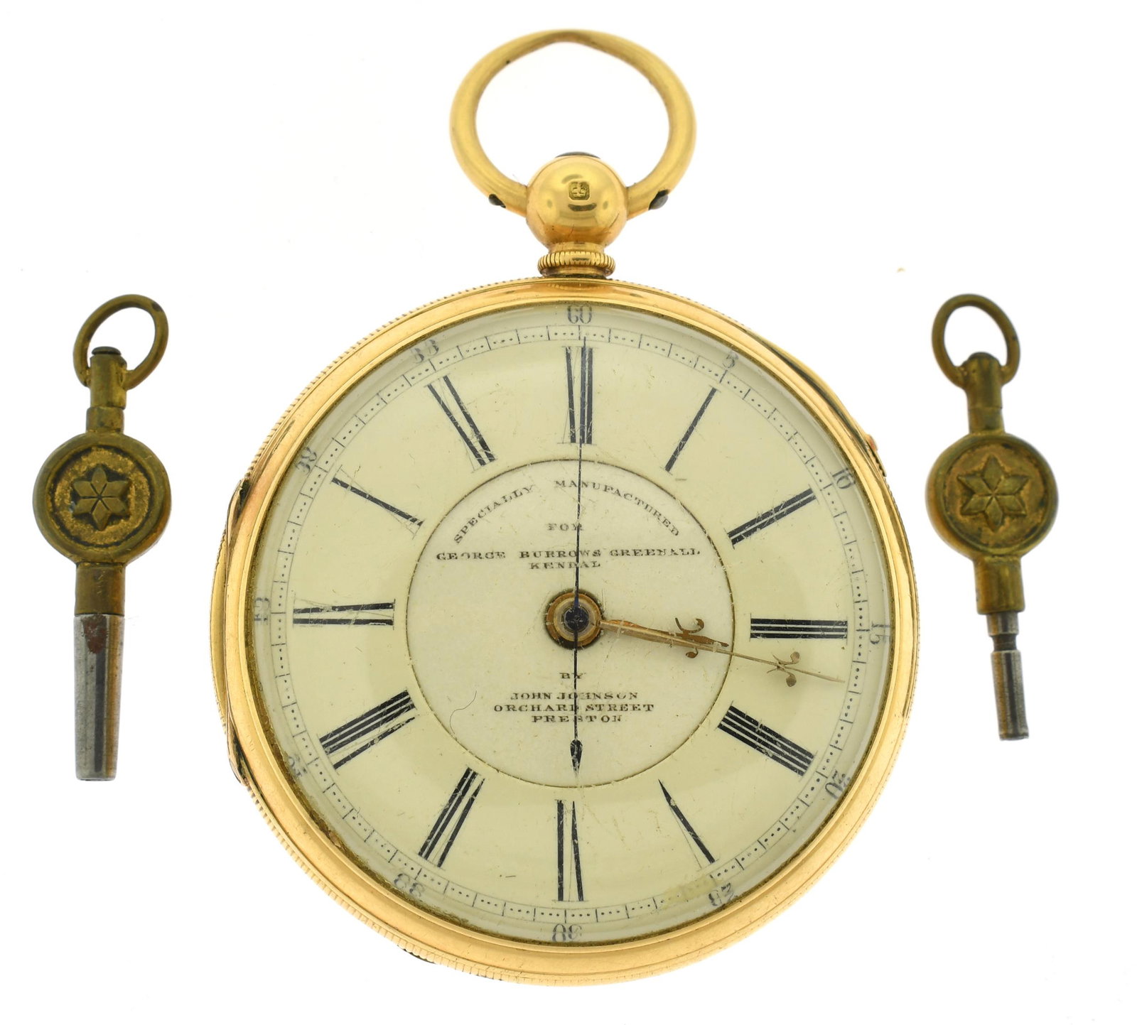 JOHN JOHNSON 18K GOLD PRESENTATION POCKET WATCH. (1 of 8)