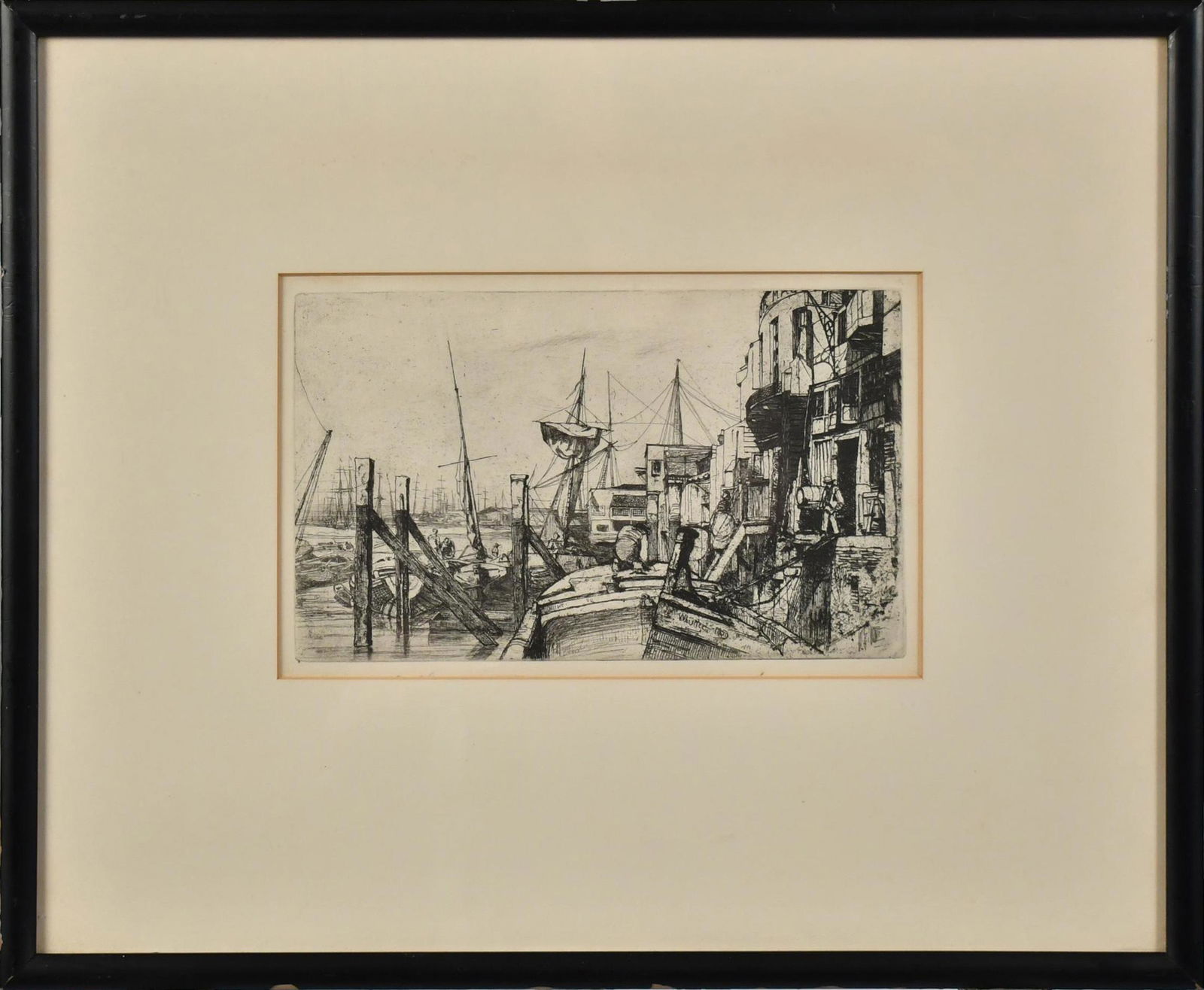 JAMES ABBOT MCNEILL WHISTLER ETCHING, LIMEHOUSE. (1 of 5)
