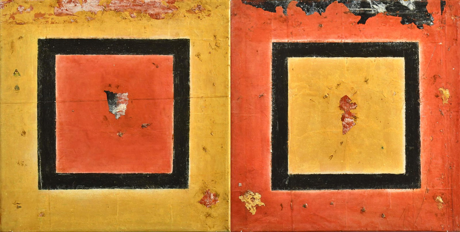 MARCIA MYERS DIPTYCH FRESCO ON LINEN, 2007. (1 of 11)