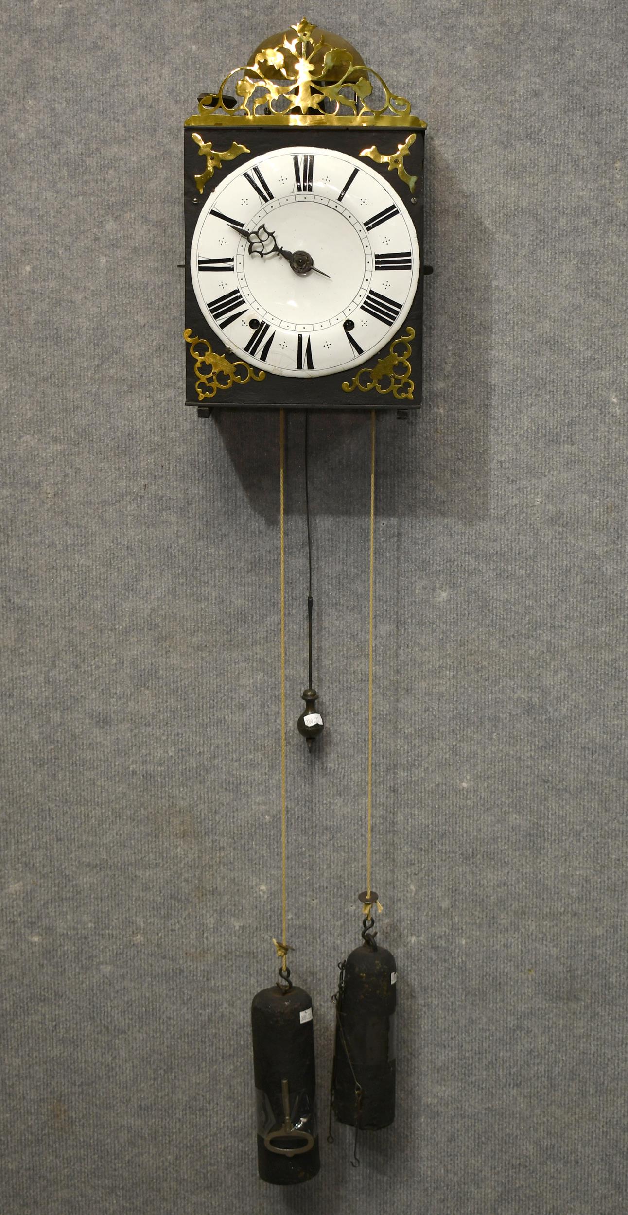 EARLY DUBOIS ROBERT BRASS AND IRON LANTERN CLOCK. (1 of 6)