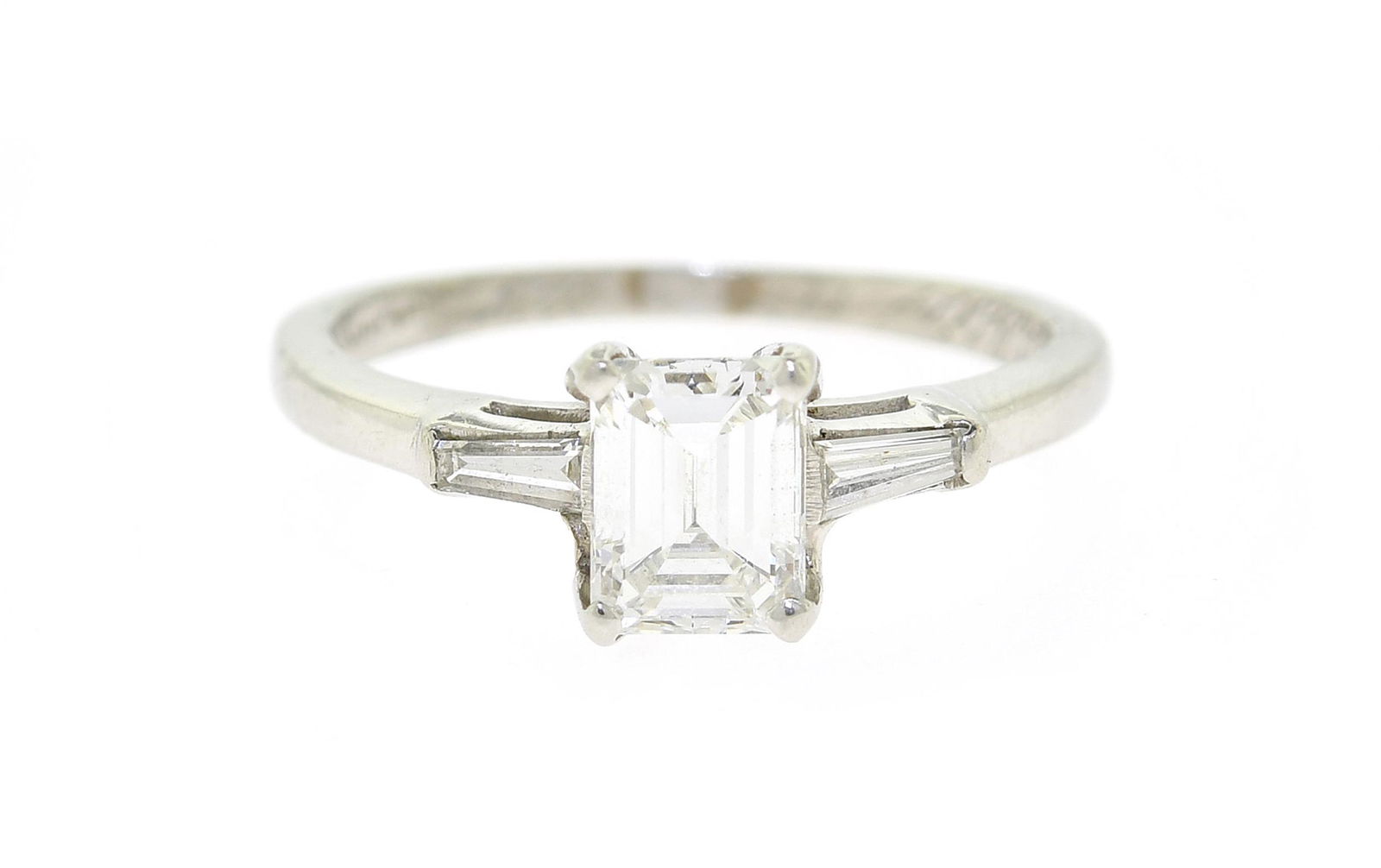 CLASSIC EMERALD CUT DIAMOND ENGAGEMENT RING. (1 of 8)