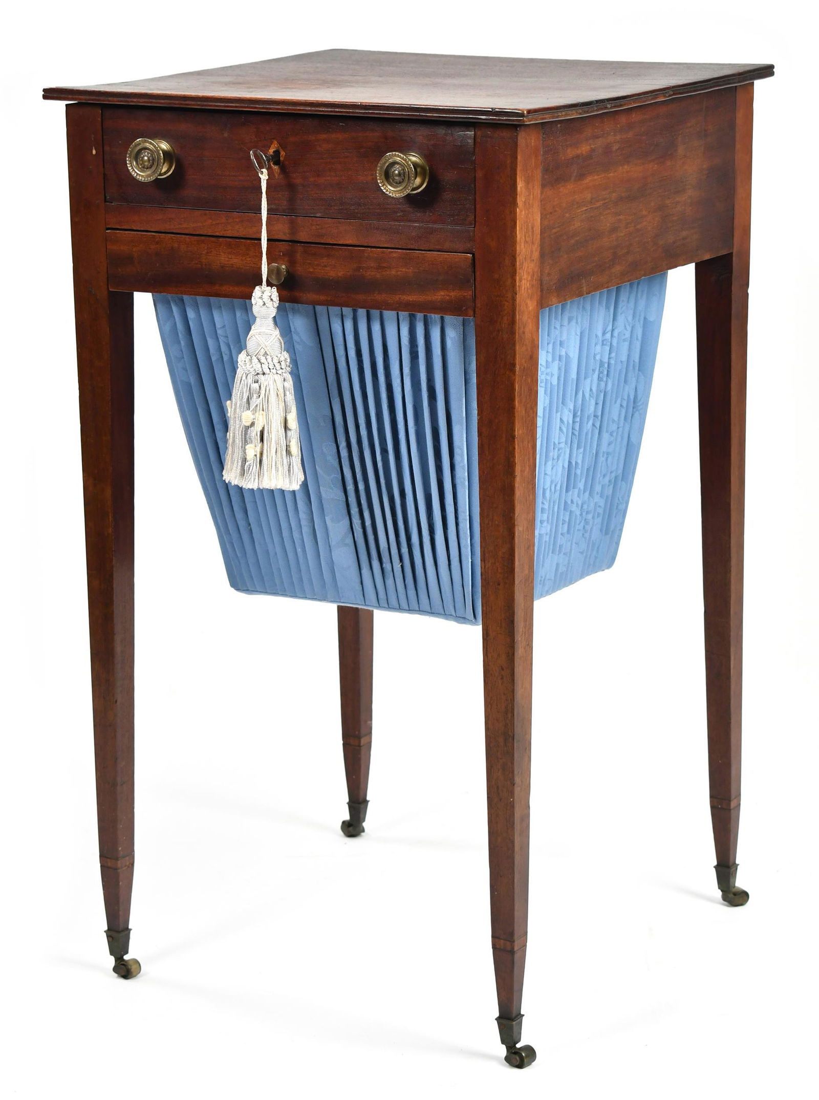 CA. 1800 FINE HEPPLEWHITE MAHOGANY SEWING STAND. (1 of 9)