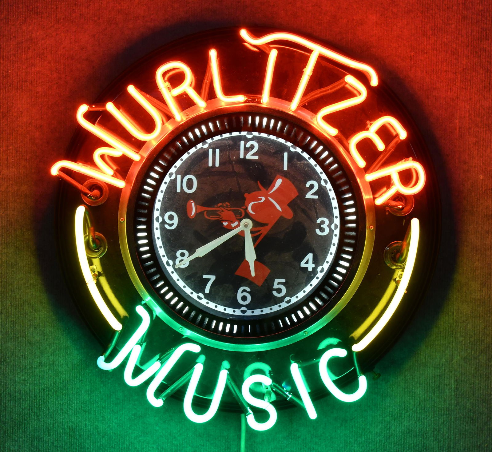 ウーリッツァー  ネオンクロック　ビンテージ　掛け時計　ライトクロック NEON CLOCK SALES ネオンクロック 時計 【千葉、鎌ケ谷大仏から
