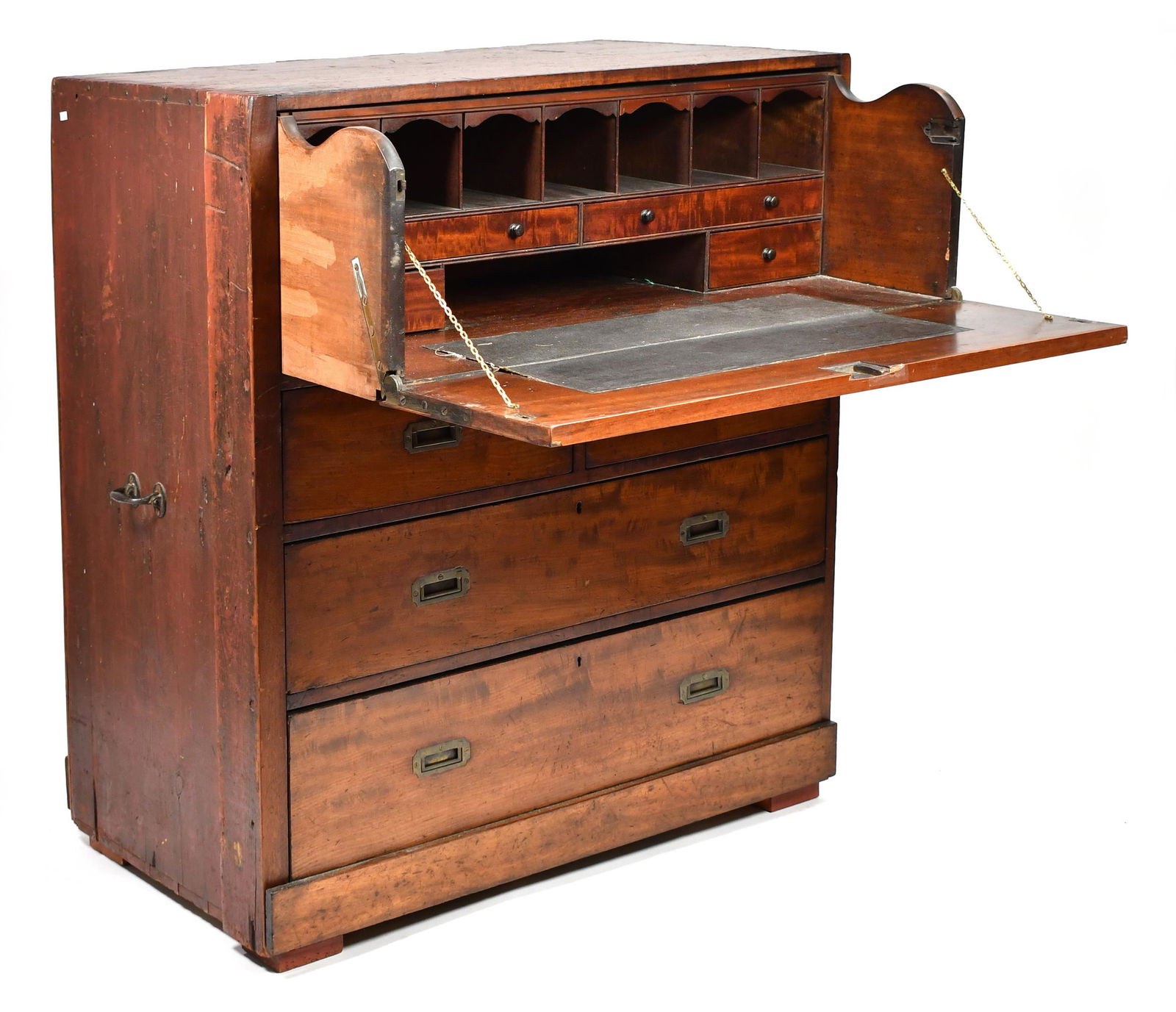 19TH C. ENGLISH CAMPAIGN DESK. (1 of 13)