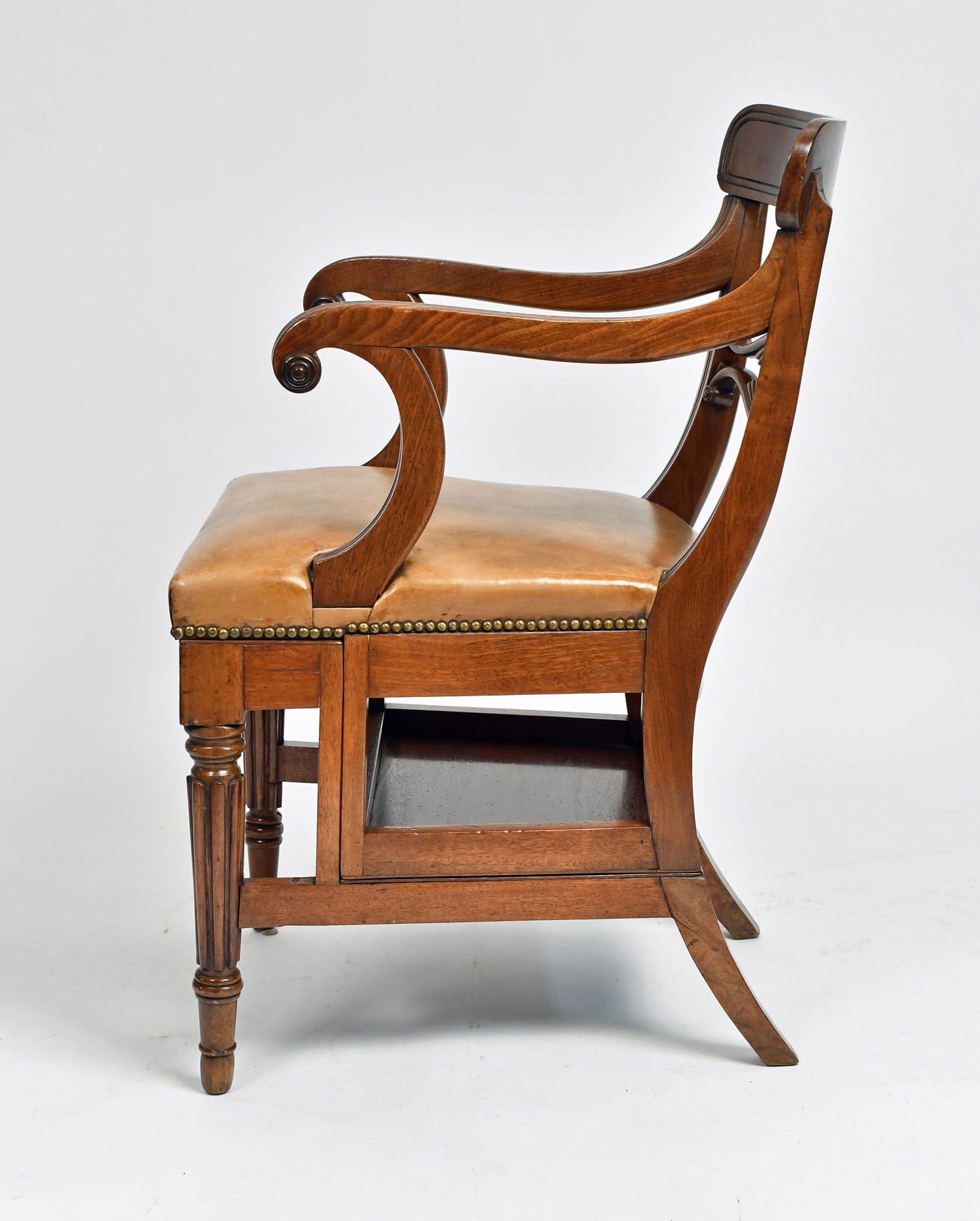 ENGLISH REGENCY LIBRARY CHAIR. (1 of 13)