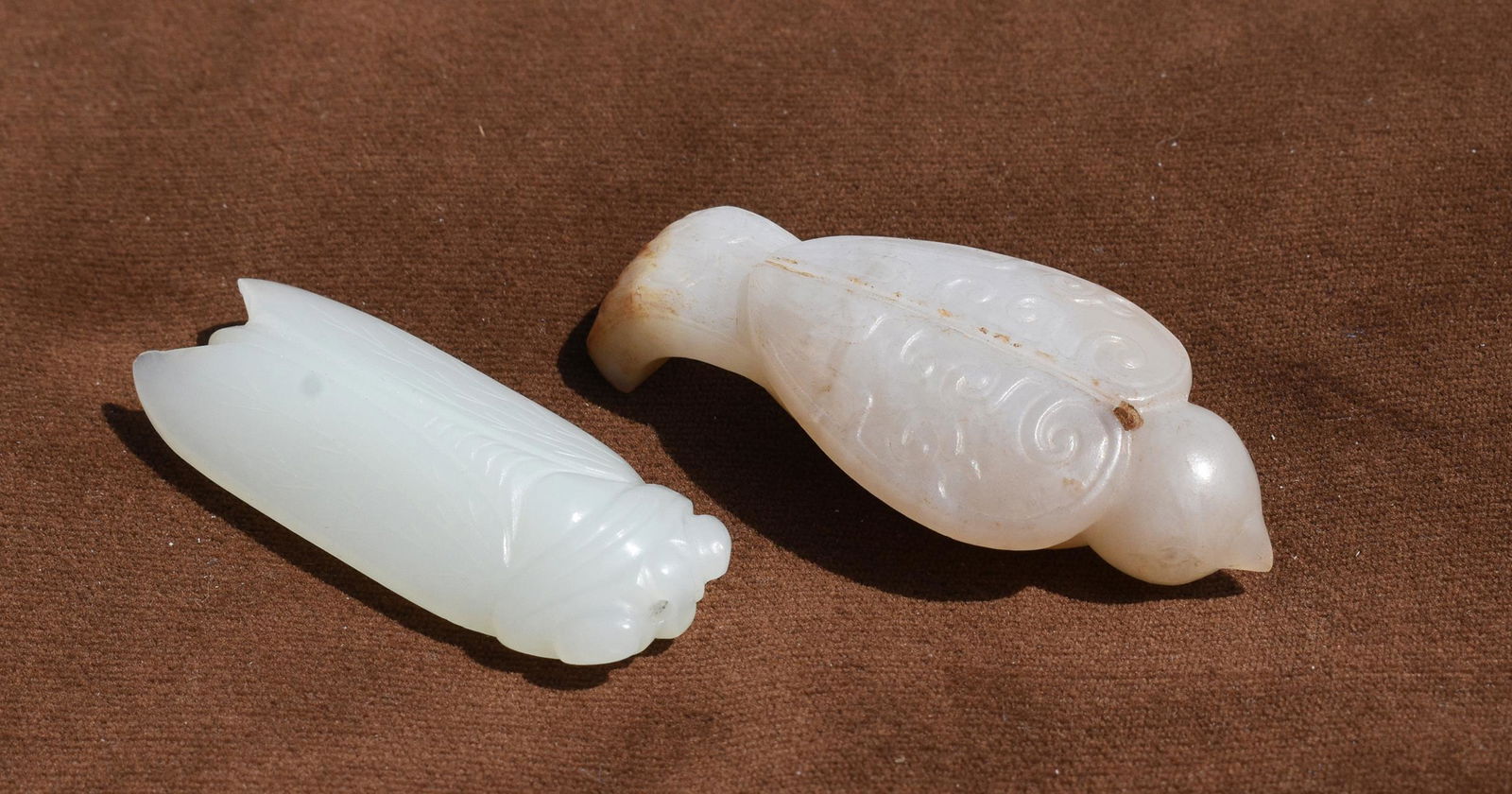 TWO FINE WHITE JADE PENDANTS. (1 of 12)