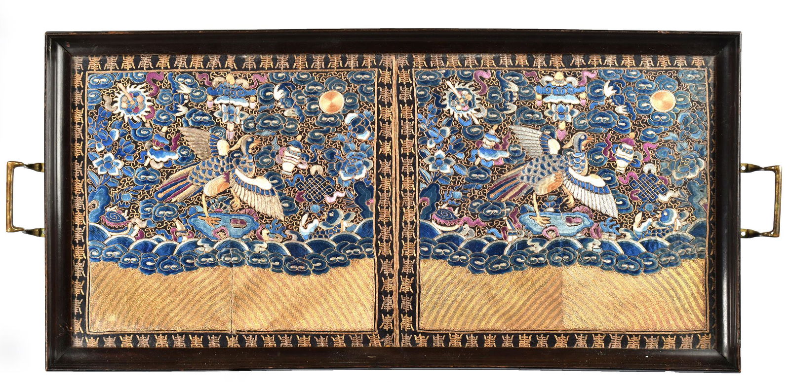 ANTIQUE CHINESE NEEDLEWORK BADGES. (1 of 6)