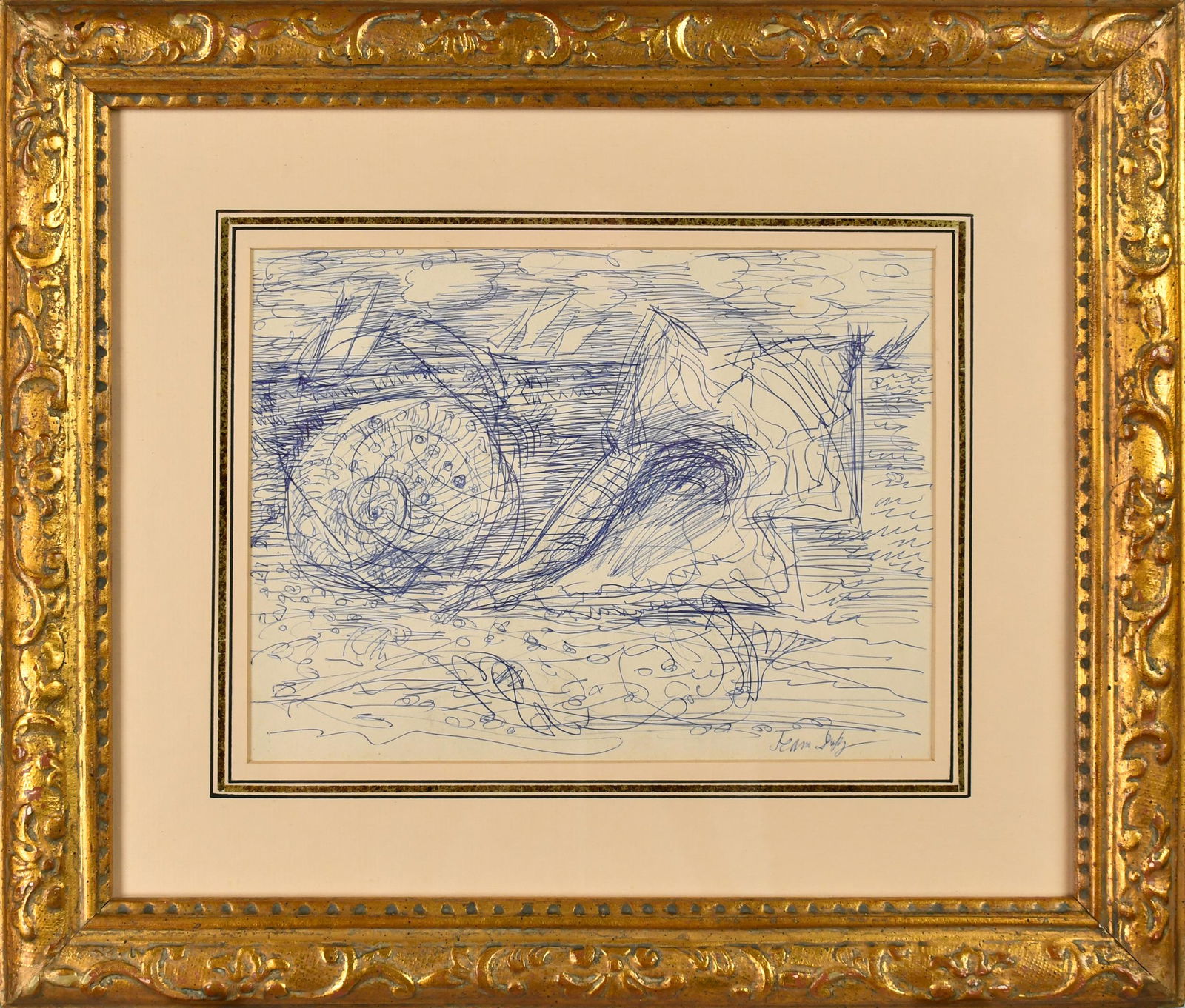 JEAN DUFY INK DRAWING ON PAPER. (1 of 7)