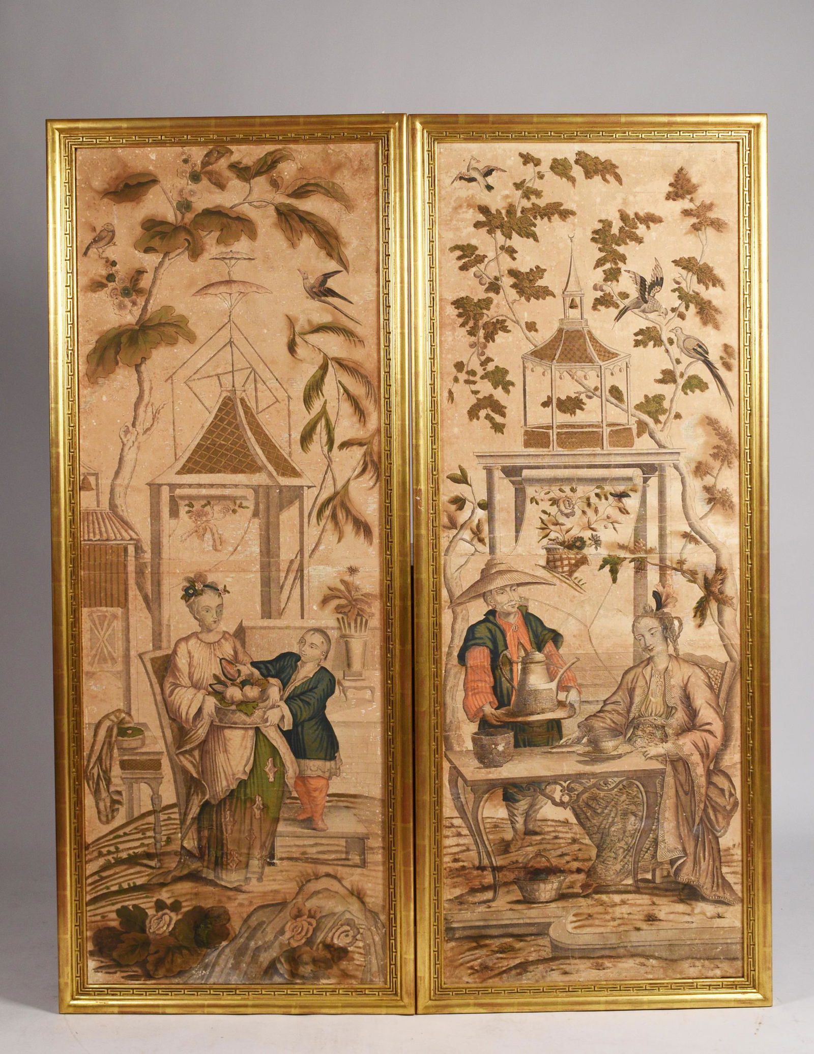 PAIR OF CHINESE PAINTINGS ON PAPER. (1 of 8)