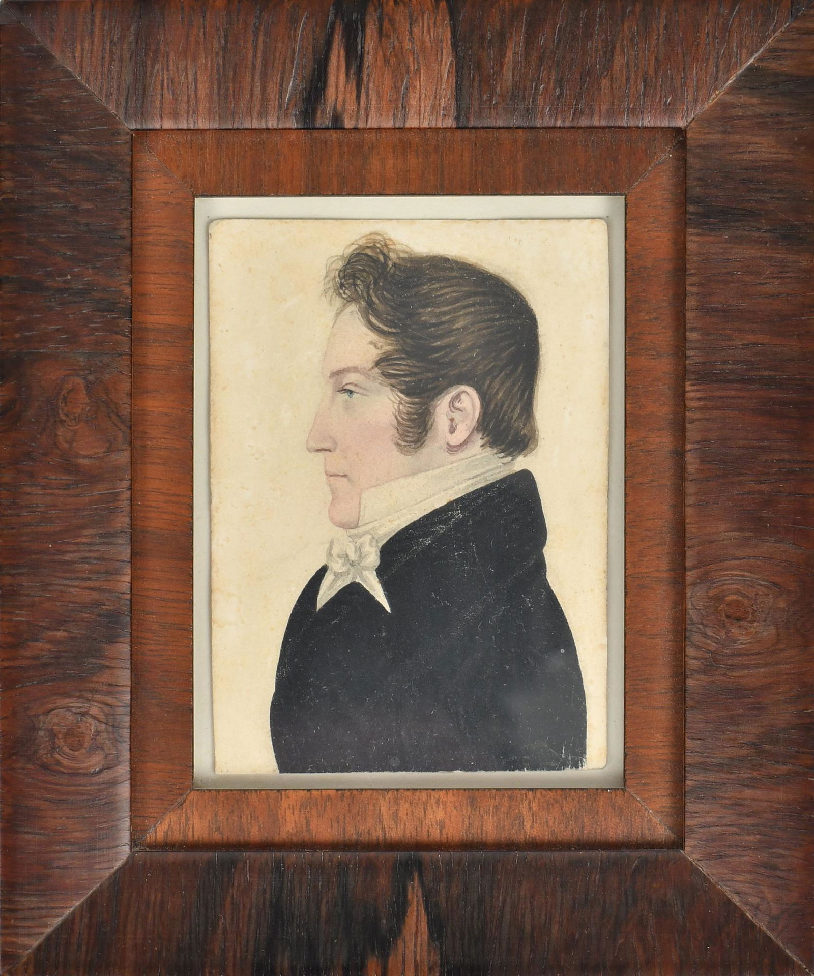 EARLY 19TH C. AMERICAN SCHOOL MINIATURE PORTRAIT. (1 of 4)