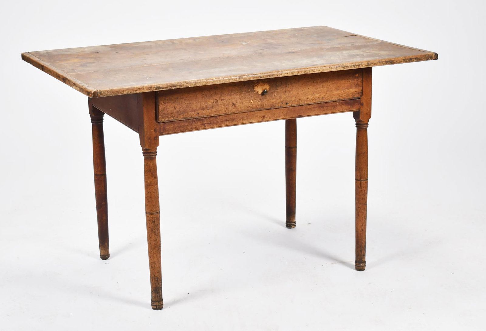 18TH C. MAPLE ONE-DRAWER TAVERN TABLE. (1 of 7)
