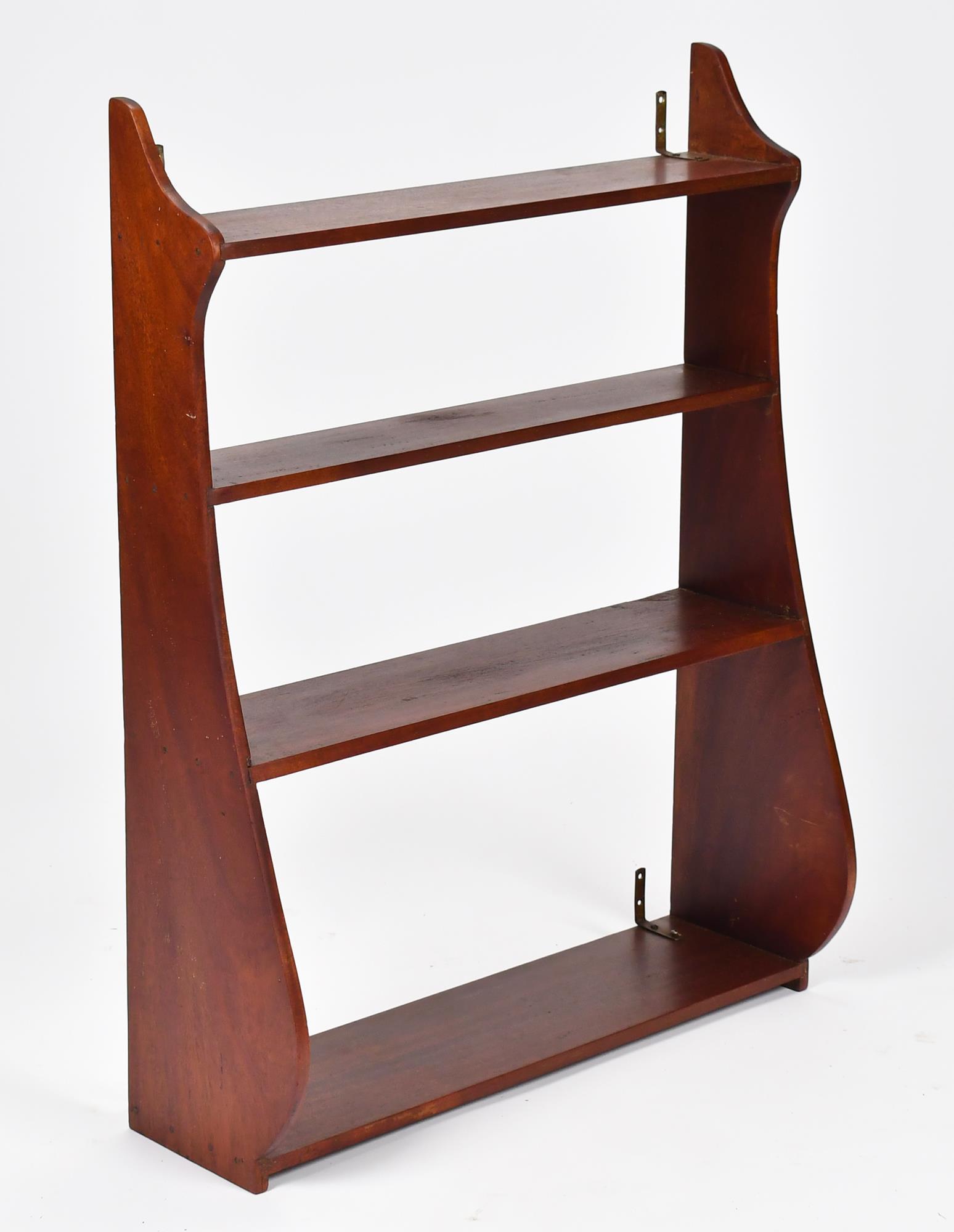 19TH C. MAHOGANY WHALES END SHELVES. (1 of 4)