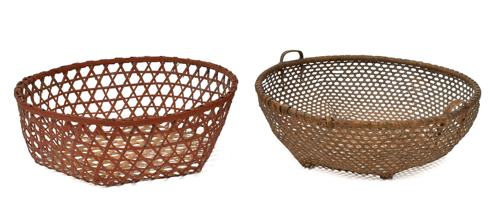 TWO ANTIQUE CHEESE BASKETS. (1 of 4)