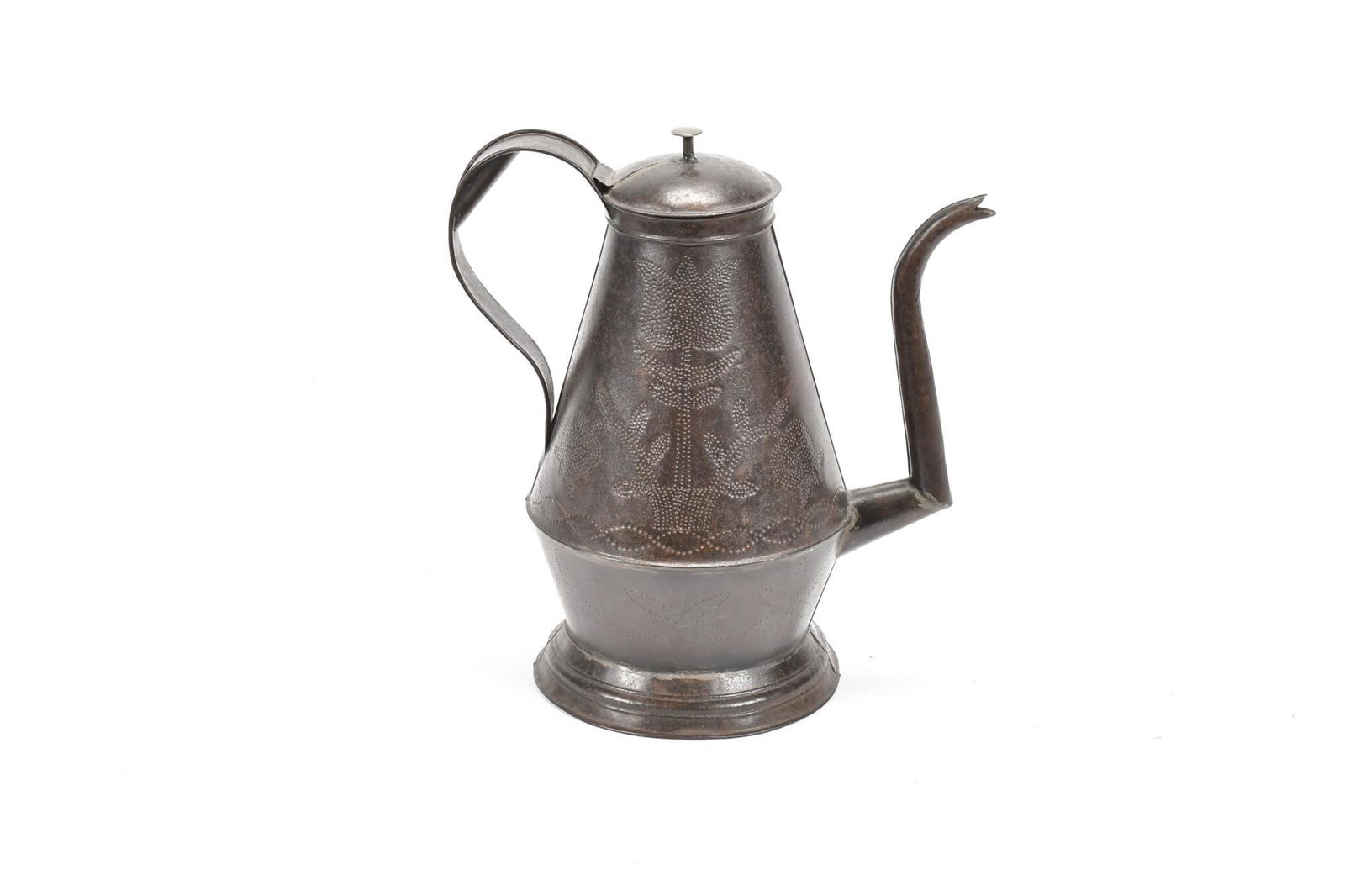 EARLY PA PUNCH TIN TEAPOT. (1 of 8)