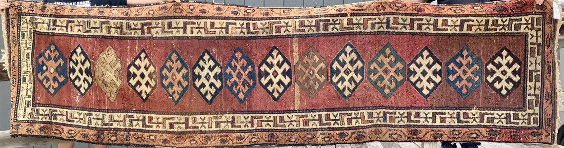 ANTIQUE ORIENTAL RUG, RUNNER. (1 of 6)