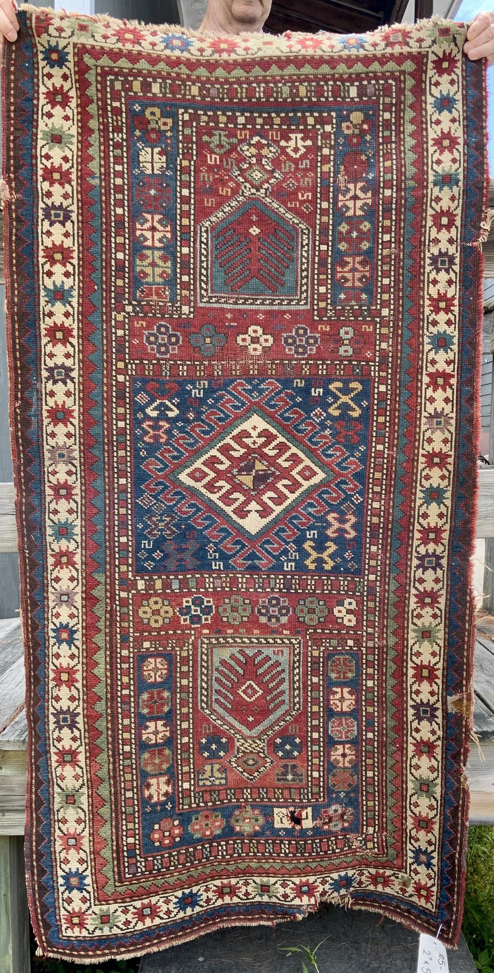 ANTIQUE ORIENTAL SCATTER RUG. (1 of 7)