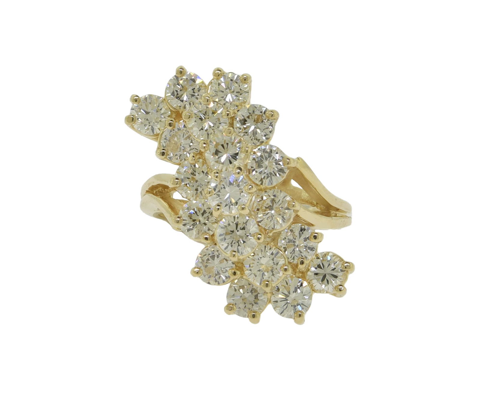 14K GOLD 4 CTW DIAMOND RING. (1 of 3)