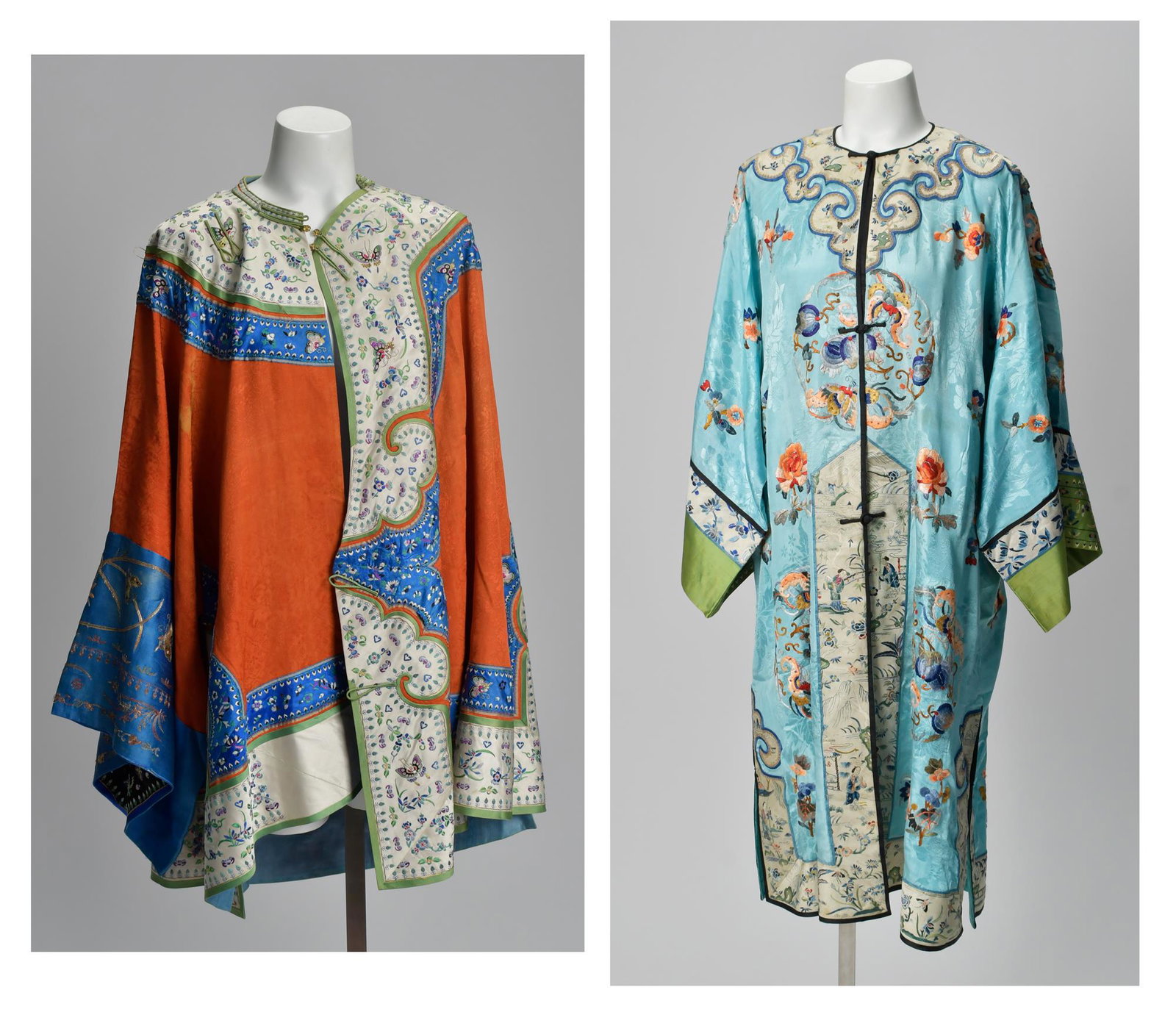 TWO CHINESE SILK EMBROIDERED ROBES. (1 of 19)